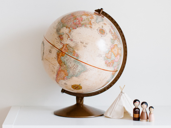 Mounted World Globe