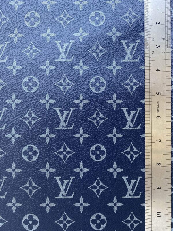 Louis Vuitton Artificial Leather Fabric By The Yard NAVY | LV Leather Fabric Navy - Image 2