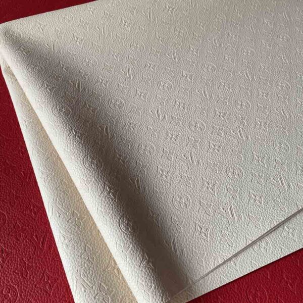 LV embossed leather fabric Dirty White - Image 2