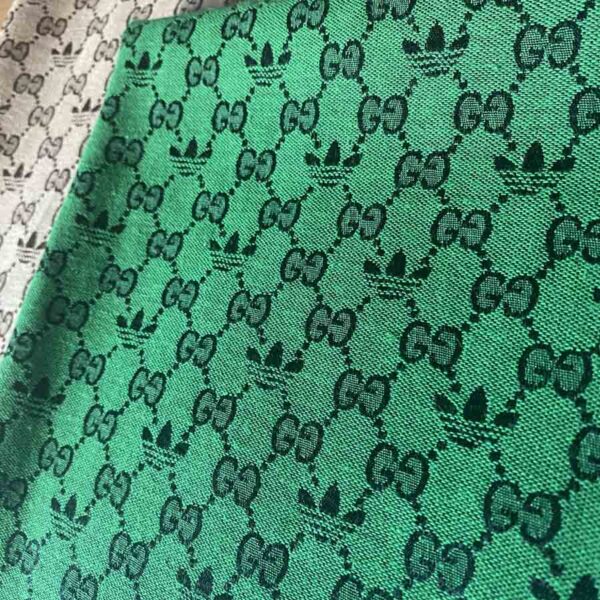 Adidas X Gucci Canvas Fabric Green | Canvas Fabric with Adidas & Gucci logos together