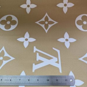 LV Cream Leather Fabric | LV Fabric Light Brown