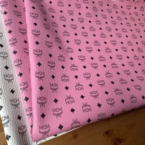 Pink MCM Leather Fabric | MCM Upholstery Fabric