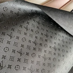 Louis Vuitton Embossed Vinyl Fabric Black | LV embossed Material for Bags