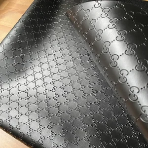 Gucci Embossed Leather Fabric Black