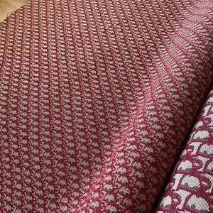 Red Christian Dior Jacquard Fabric with Mini Pattern