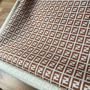 White and Brown Fendi Fabric