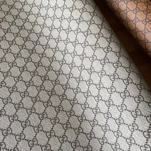 Gucci Beige Leather Fabric | Brown/Beige vinyl fabric by the yard