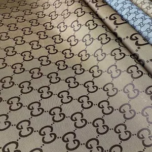 Designer Fabric Gucci With Big Patterns | Brown Gucci Canvas Fabric