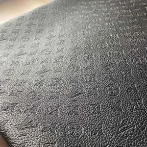 Louis Vuitton Hot press leather fabric BLACK by the yard | Louis Vuitton Leather Fabric Empreinte 2024
