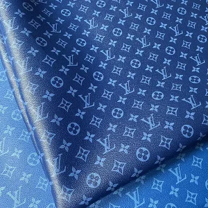 Louis Vuitton Artificial Leather Fabric By The Yard NAVY | LV Leather Fabric Navy