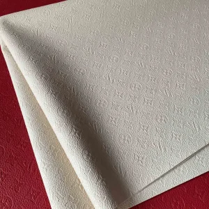 LV embossed leather fabric Dirty White