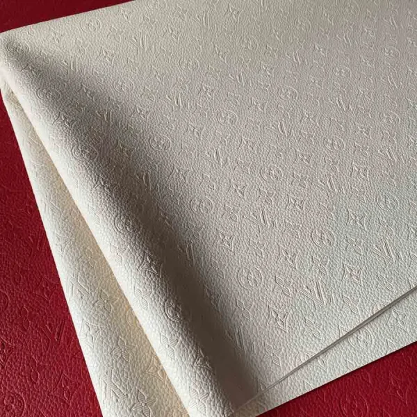 LV embossed leather fabric Dirty White