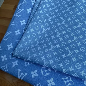 Blue LV denim fabric