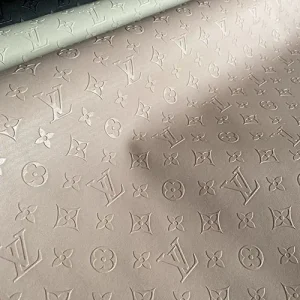 Pink LV Vinyl Fabric Embossed for bags or for upholstery | LV Pink Material for Sale