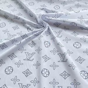 LV White Cotton Fabric