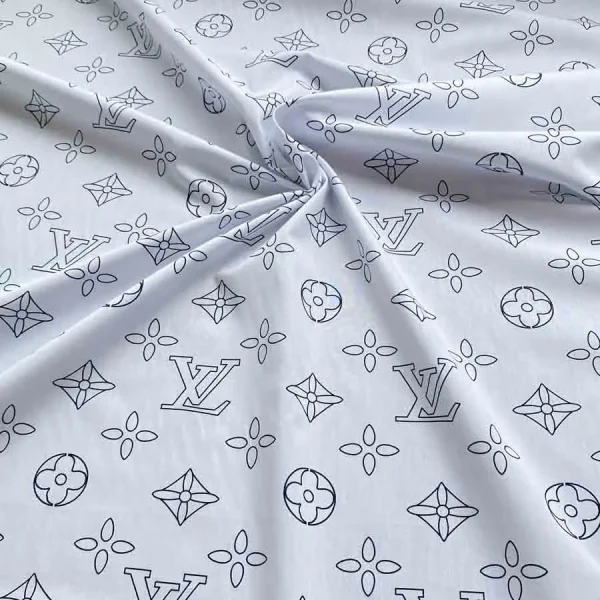 LV White Cotton Fabric