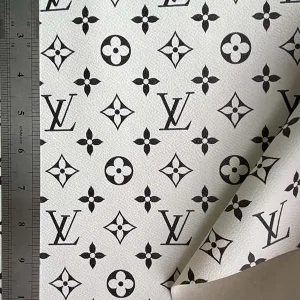 White Louis Vuitton Leather Fabric