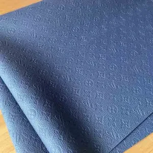 Louis vuitton embossed navy leather fabric