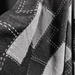 LO06 Black denim Fabric with bigger pattern (Copy)